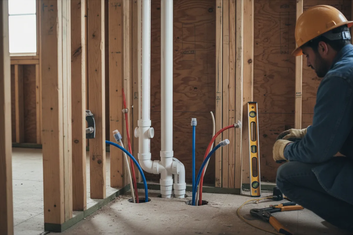 Drain and supply rough-in during Toilet Repair and Installation in Pana